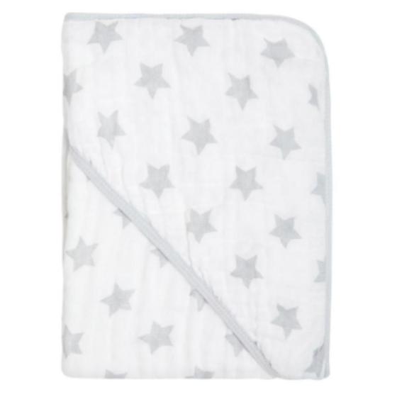 Imagem de Toalha De Banho Com Capuz 80Cm X 80Cm Papi Soft - Star Cinza