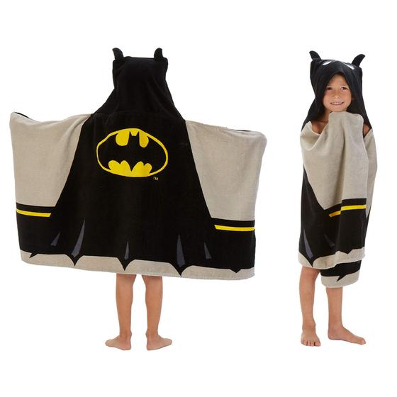 Imagem de Toalha de Banho com Capuz Batman Kids - Algodão Felpudo para Piscina, Praia e Banheira