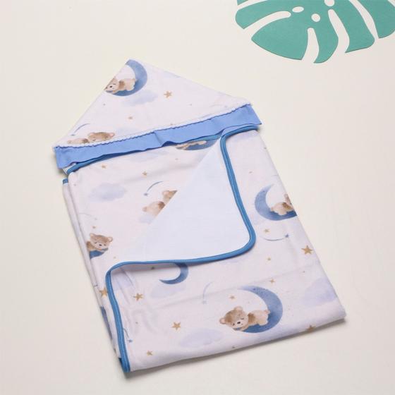 Imagem de Toalha De Banho Com Capuz Bebê Menino 100% Algodão Estampas