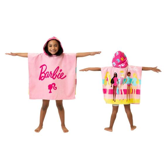 Imagem de Toalha de Banho com Capuz Poncho Barbie Kids - Para Praia, Piscina e Banheira