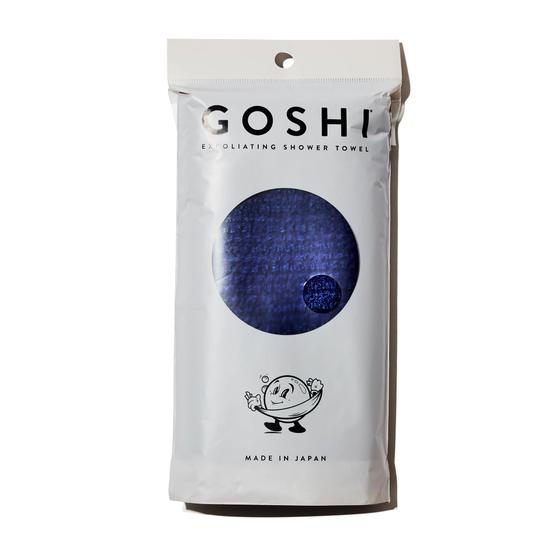 Imagem de Toalha de Banho Esfoliante GOSHI - Resistente a Rasgos - Azul Índigo - Fabricada no Japão