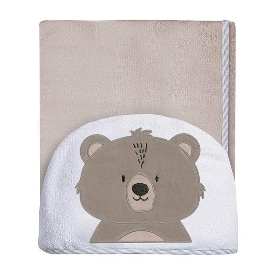 Imagem de Toalha De Banho Felp. Papi Friends Forrada C/Capuz Bord. 90Cm X 70Cm - Urso Ted - Contem 01 Un