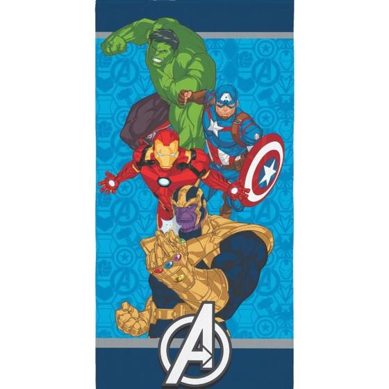 Imagem de Toalha de Banho Infantil Aveludada 70cm x 1,40 Personagens Lepper - Avengers