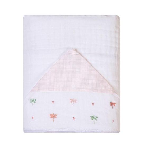 Imagem de Toalha De Banho Infantil Com Capuz Libélula Rosa 90x75Cm