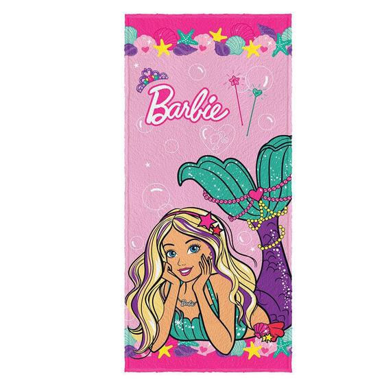 Imagem de Toalha De Banho Infantil Lepper Barbie Reinos Mágicos Avulsa