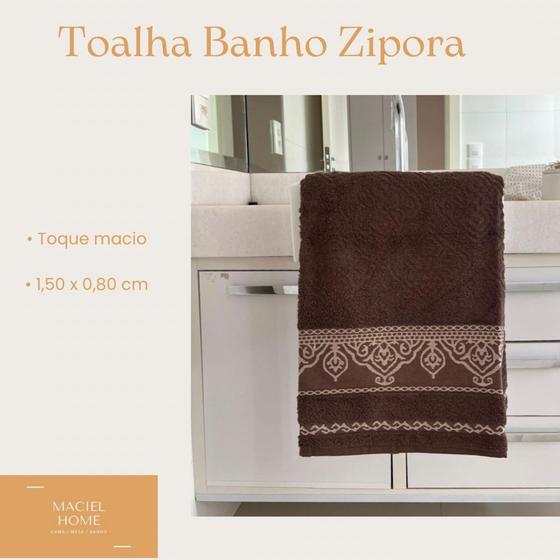 Imagem de Toalha de Banho Luxo Zipora 100% Algodão 1,50x0,80 cm Maciel Home