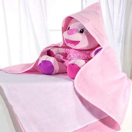 Imagem de Toalha de Banho para Bebê com Capuz e Fralda para Bordar