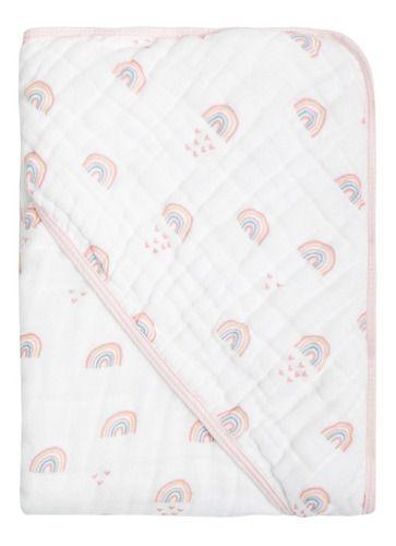 Imagem de Toalha de banho para bebê grande soft com 3 camadas de fralda estampada com capuz papi 100% algodão