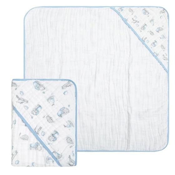 Imagem de Toalha De Banho Soft Luxo Infantil Com 3 Camadas Capuz De Canto 80x80cm Papi