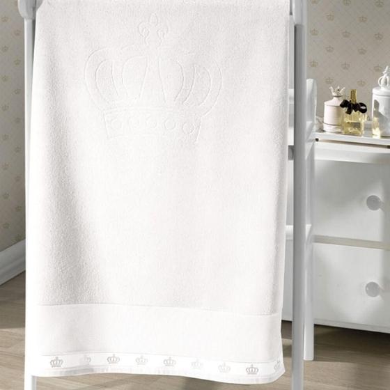 Imagem de Toalha de Banho Velour Jacquard Baby Classic Branco - Dohler