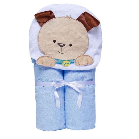 Imagem de Toalha de Bebe Bichinhos Com Forro de Fralda  C/ Capuz Bordado 90x70cm