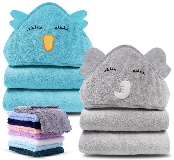 Imagem de Toalha de Bebê com Capuz Cute Castle - Rayon Bamboo - Pacote com 2 e 8 Panos