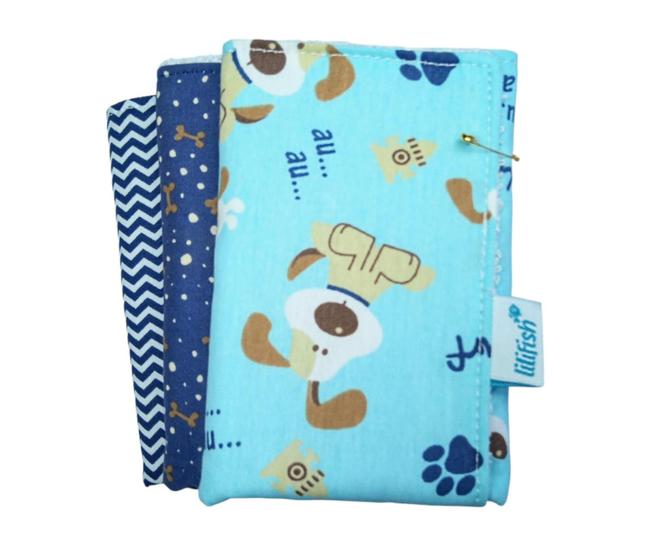 Imagem de Toalha de Boca 3 Pçs Azul 25 x 25 cm - Lilifish Baby & Kids