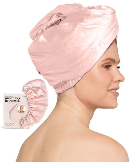 Imagem de Toalha de Cabelo Kitsch Satin Microfiber - Secagem Rápida para Mulheres