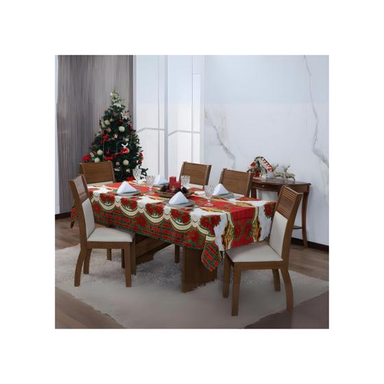 Imagem de Toalha De Mesa 12 Lugares Natal Retangular Papai Noel Decora