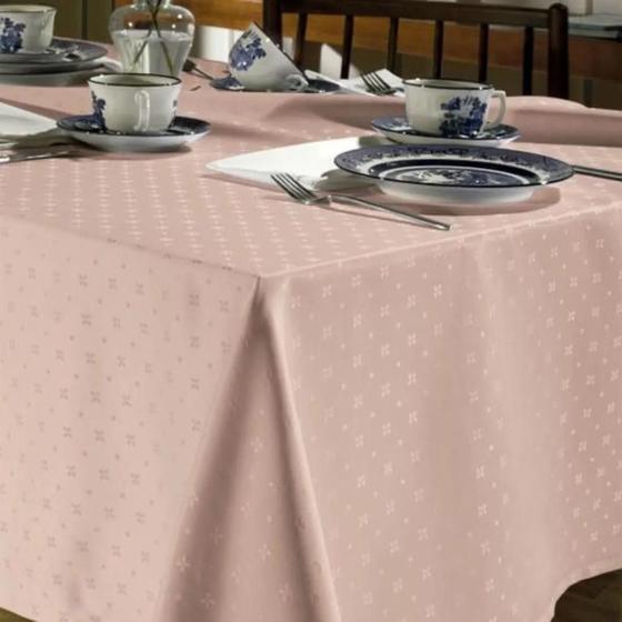 Imagem de Toalha de Mesa 1,40mx1,40m Dohler Jacquard Requinte Rosa