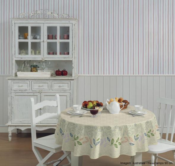 Imagem de Toalha de Mesa 4 Lugares POP Redonda Estampada Sálvia 1,55m
