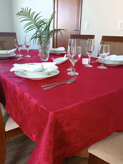 Imagem de Toalha de mesa  6 lugares em tecido jacquard - excelente qualidade e acabamento - mtm enxovais