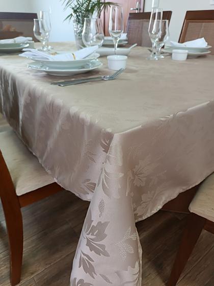 Imagem de Toalha de mesa  6 lugares em tecido jacquard - excelente qualidade e acabamento - mtm enxovais