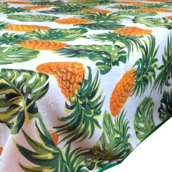 Imagem de Toalha De Mesa 6 Lugares Tecido Jacquard Estampada Com Viés