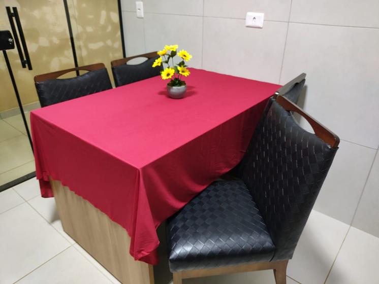 Imagem de Toalha de Mesa 8 Cadeiras Cozinha Sala de Jantar Área Gourmet 2,50m x 1,40m Malha Gel Lisa