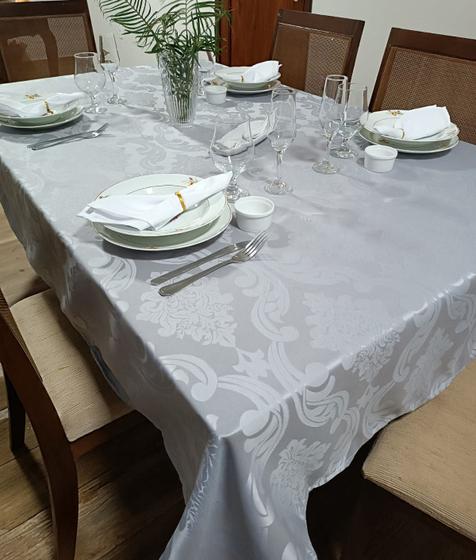 Imagem de Toalha de mesa  8 lugares em tecido jacquard - excelente qualidade e acabamento - mtm enxovais