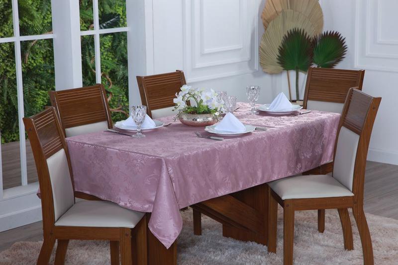 Imagem de Toalha de Mesa 8 Lugares Sala de Jantar Jacquard Lisa 2,80m x 1,40m