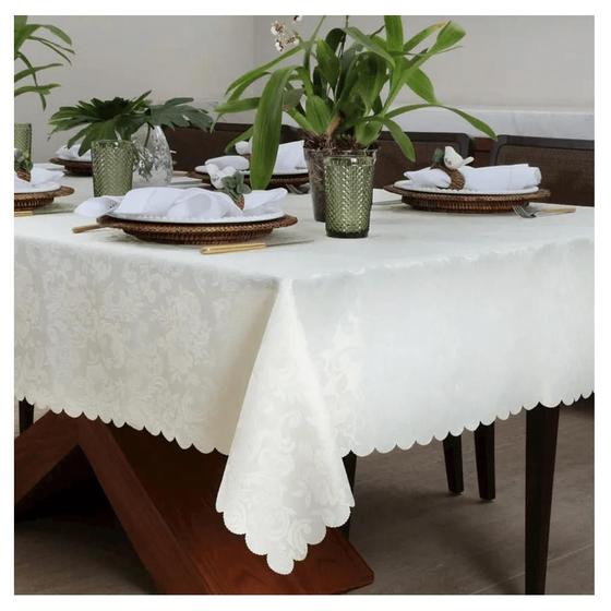 Imagem de Toalha De Mesa Arabesco Off White Quadrado 220X220cm - Auguri