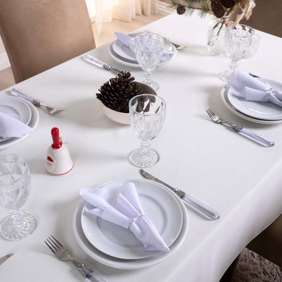 Imagem de Toalha de Mesa Basic Lisa Oxford Decoração 2,50m x 1,40m para 8 Lugares - Palha