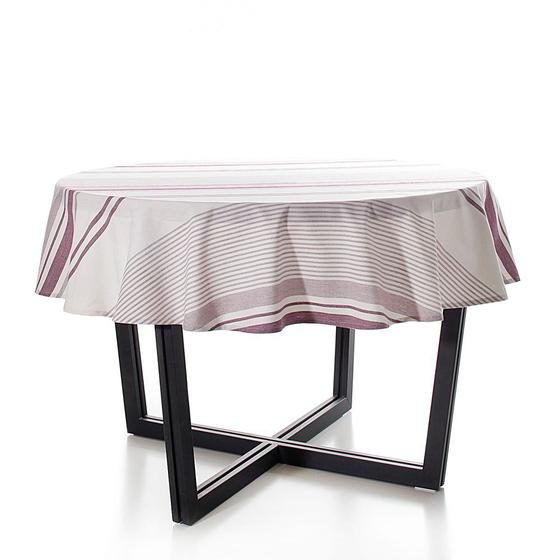 Imagem de Toalha de Mesa Buddemeyer Lush Redonda 180x180 Vinho Listrado