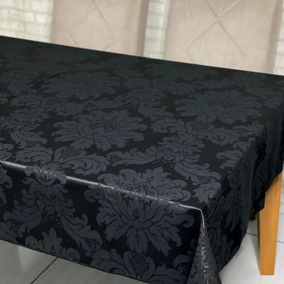 Imagem de Toalha de Mesa Com 6 Lugares Sala Jantar Tecido Grosso Jacquard Branco