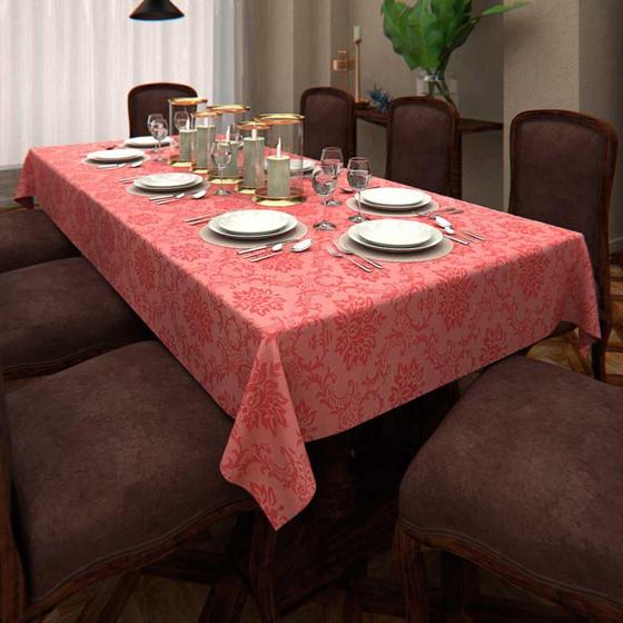 Imagem de Toalha De Mesa Coral Retangular 6 Lugares 1,35 X 1,80M
