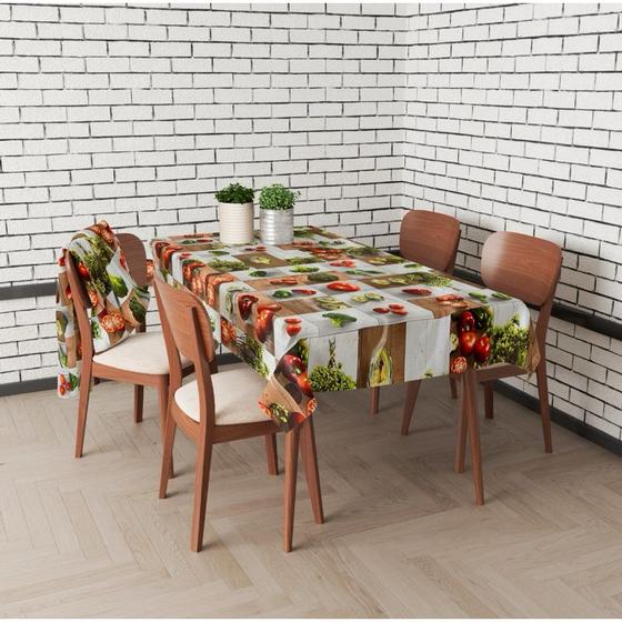 Imagem de Toalha de Mesa Cozinha de Plástico PVC Térmico Para 4m 2 4 6 8 e 10 Lugares opção Estampas Impermeáv