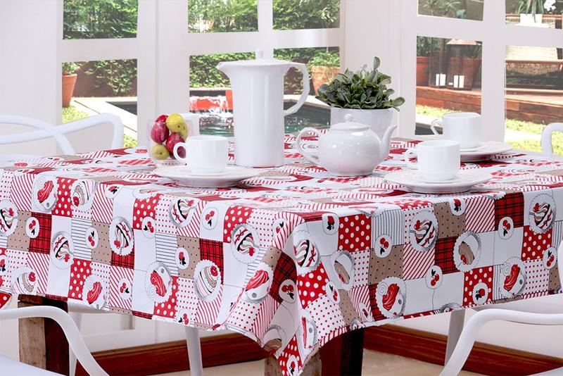 Imagem de Toalha De Mesa Cupacke Vermelha Quadrada