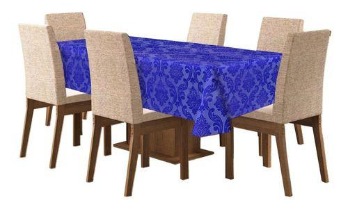 Imagem de Toalha De Mesa De 6 Lugares Tecido Jacquard Retangular.