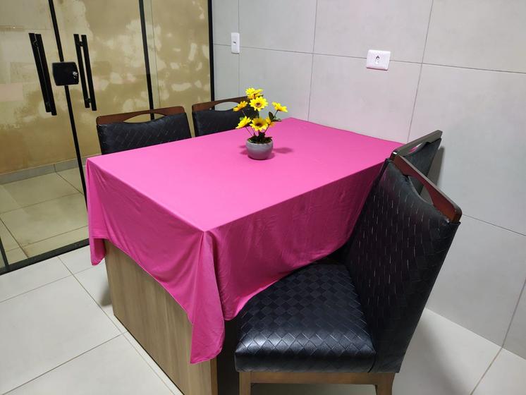 Imagem de Toalha de Mesa de Cozinha Copa Sala de Jantar 12 Lugares 4,50m x 1,40m Malha Gel Pink