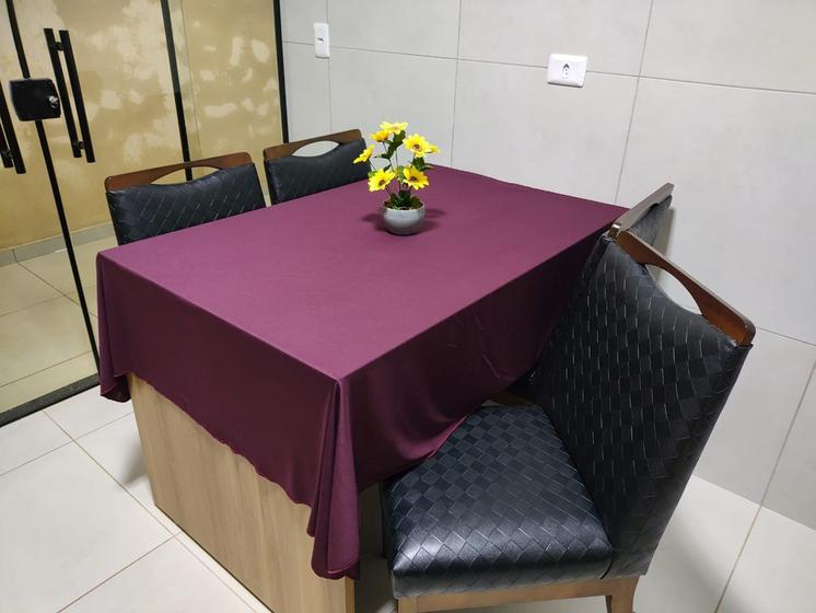 Imagem de Toalha de Mesa de Cozinha Copa Sala de Jantar 6 Lugares 2,20m x 1,40m Malha Gel Vinho