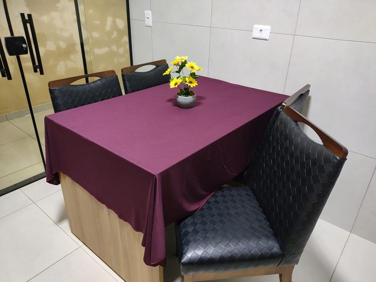 Imagem de Toalha de Mesa de Cozinha Copa Sala de Jantar 8 Lugares 2,50m x 1,40m Malha Gel Vinho