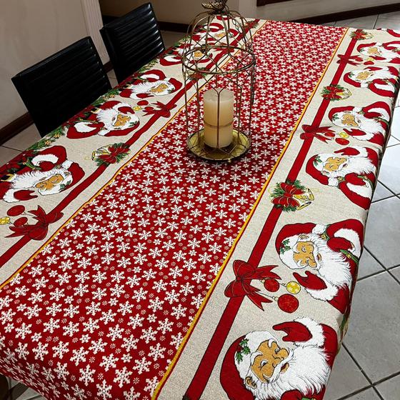 Toalha de Mesa de Natal 6 Cadeiras Retangular 2,15m X 1,45m Menor preço em Toalha de Mesa de Natal 6 Cadeiras Retangular 2,15m X 1,45m