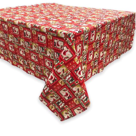 Imagem de Toalha de Mesa de Natal Estampada Quadrada em Algodão 1,40m - Modelo 1