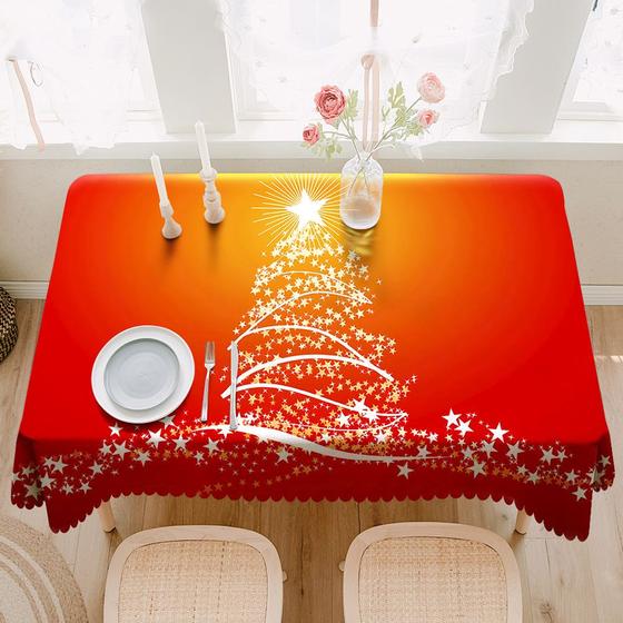 Imagem de Toalha de mesa de Natal, impermeável e resistente a manchas