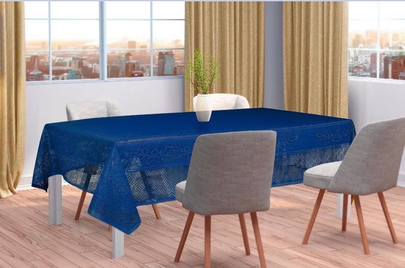 Imagem de Toalha de Mesa de Renda Color Azul 1,50m x 2,20m Interlar