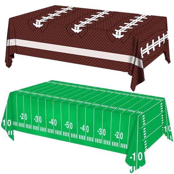 Imagem de Toalha de Mesa Descartável Cokoness - Futebol - 54x108 Polegadas (Pacote com 2)
