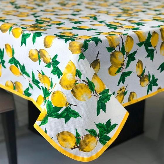 Imagem de Toalha de Mesa em Gorgurinho Limão Siciliano Fundo Branco