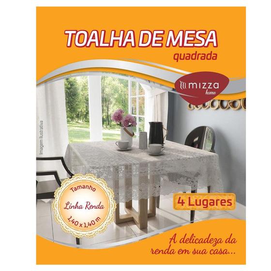 Imagem de Toalha de mesa em renda quadrada 4 lugares 1,40 x 1,40cm