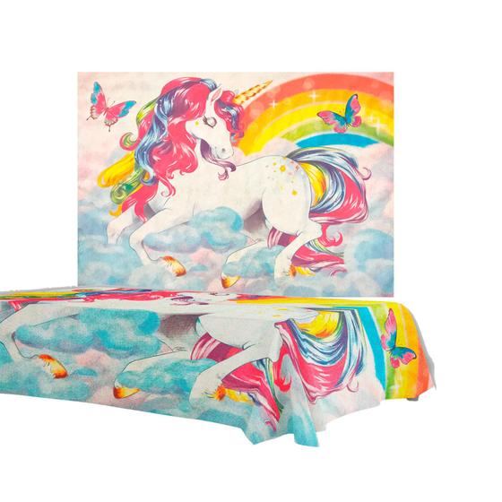 Imagem de Toalha de mesa em TNT Decoração Unicornio Festa completa