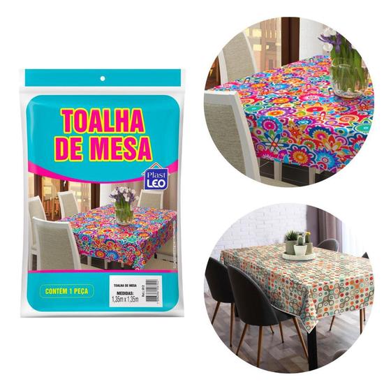 Imagem de Toalha De Mesa Estampada 1,35m X 1,35m Plast Leo Polietileno - Plastleo