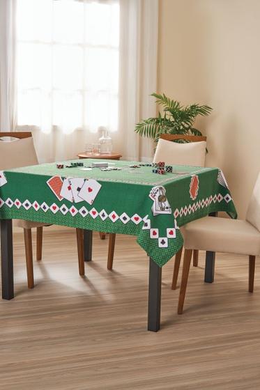 Imagem de Toalha De Mesa Estampada Baralho Cartas Poker Jocker  1,50 m x 1,50 m Lepper