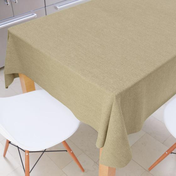 Imagem de Toalha De Mesa Estampada Lisa Bege 6 Lugares