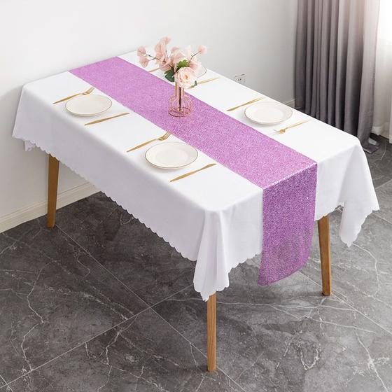 Imagem de Toalha de Mesa Estilo Nórdico com Lantejoulas Coloridas de Natal